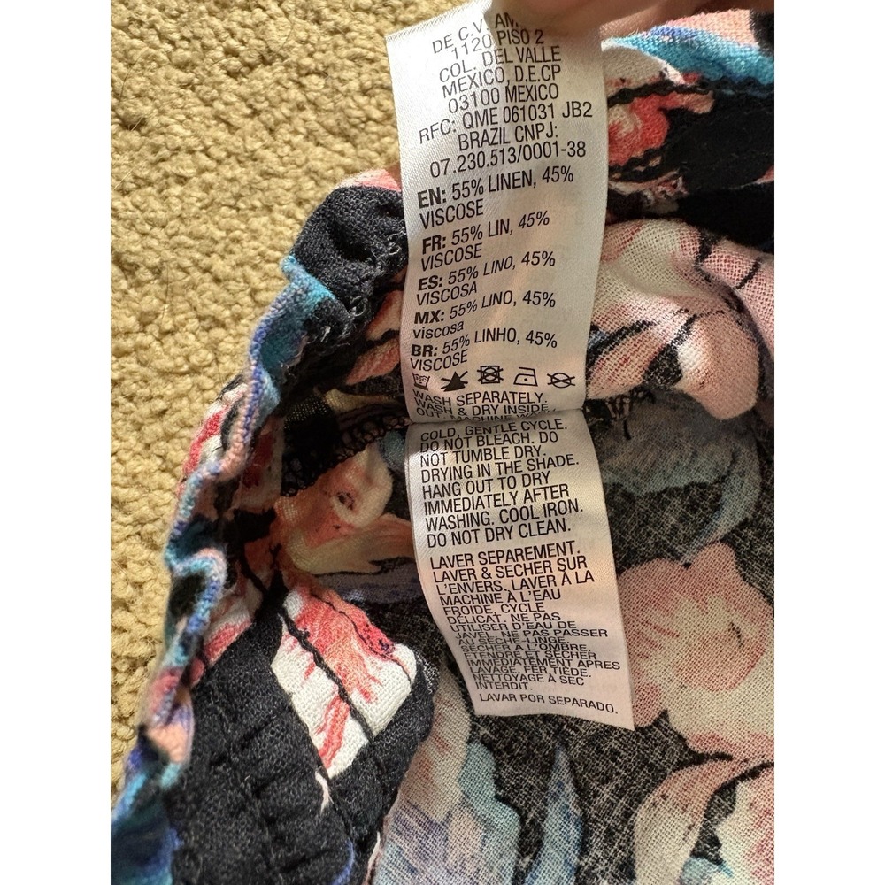 Roxy Oceanside Tropical Floral Flare Pants Women Small Boho Resortwear Travel - Picture 4 of 8